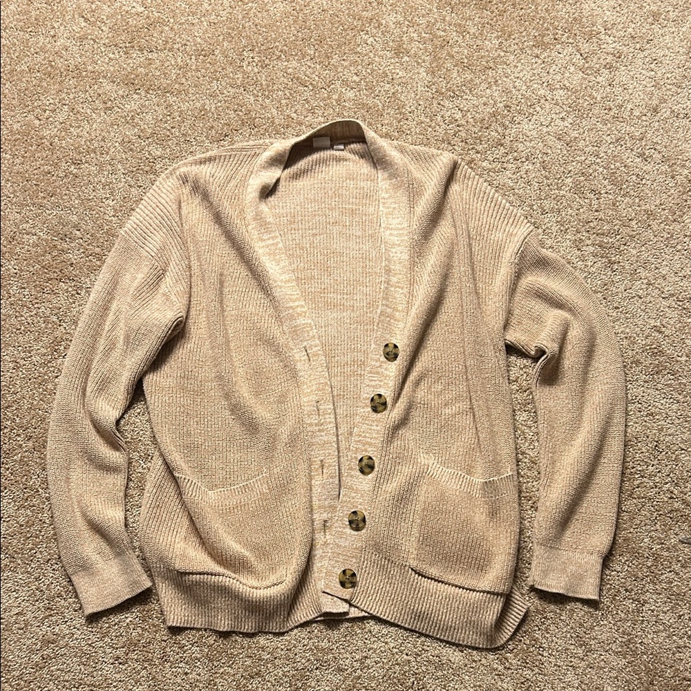 GAP Tan Cardigan Sweater Large
